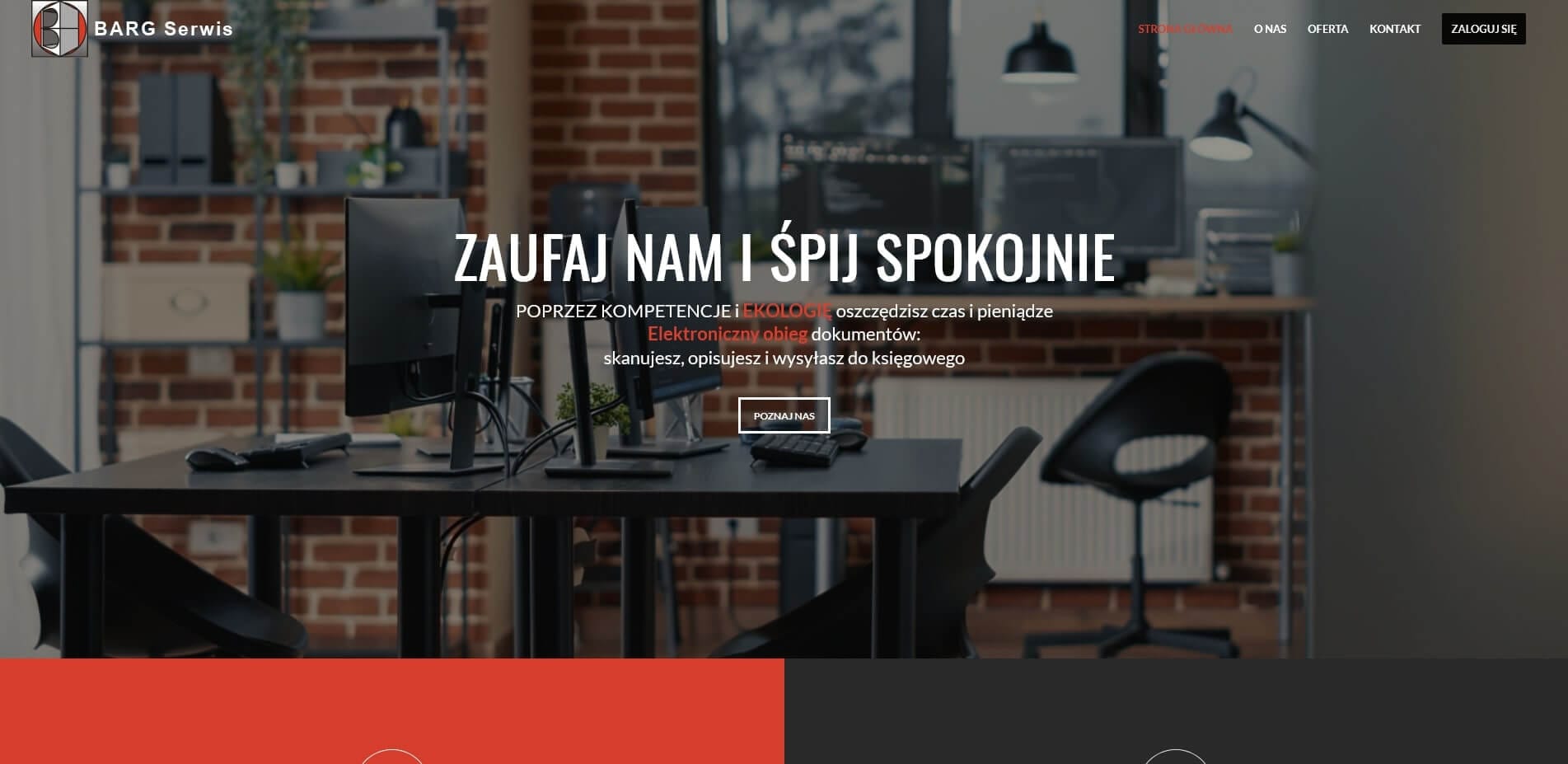 Portfolio bargserwis screen 1